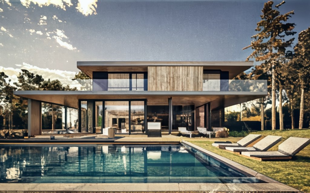 nowoczesny dom z basenem